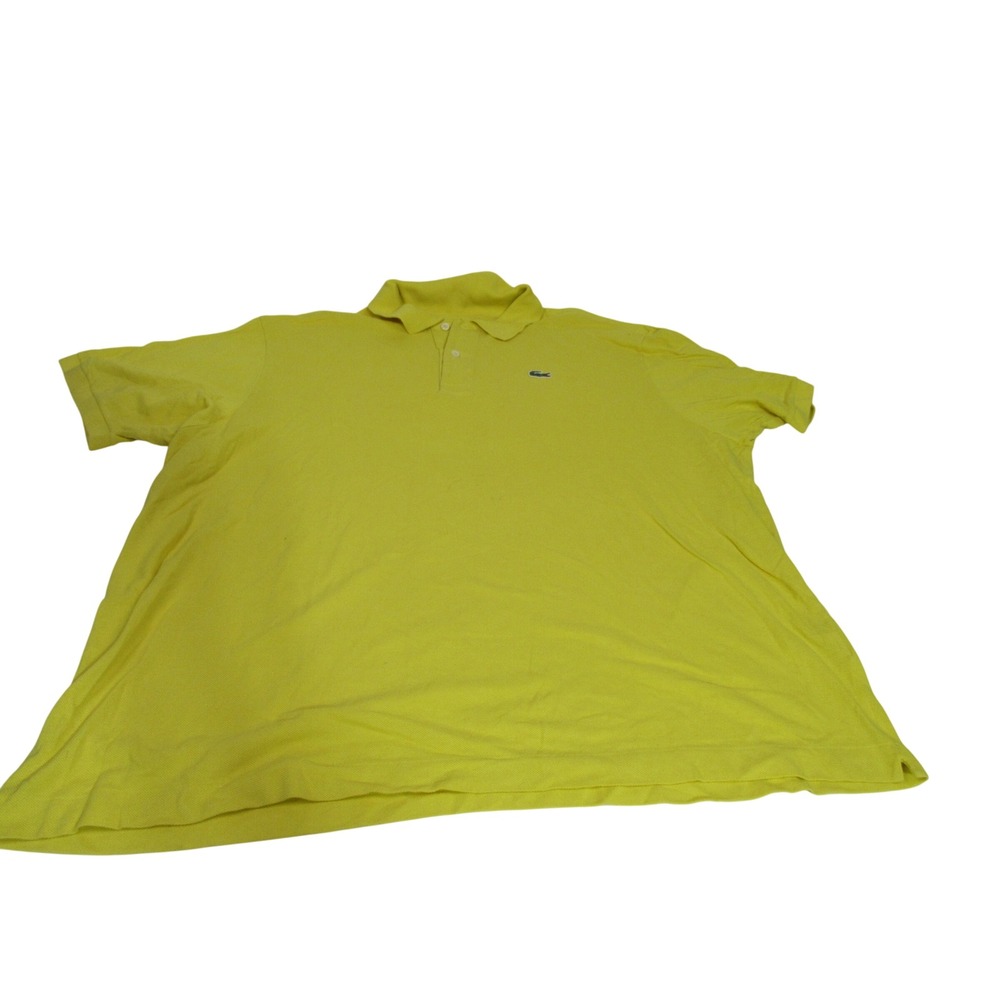 Lacoste Mens Yellow Cotton Pique Short Sleeve Polo Shirt Size 9 XXL 3XL 27x29